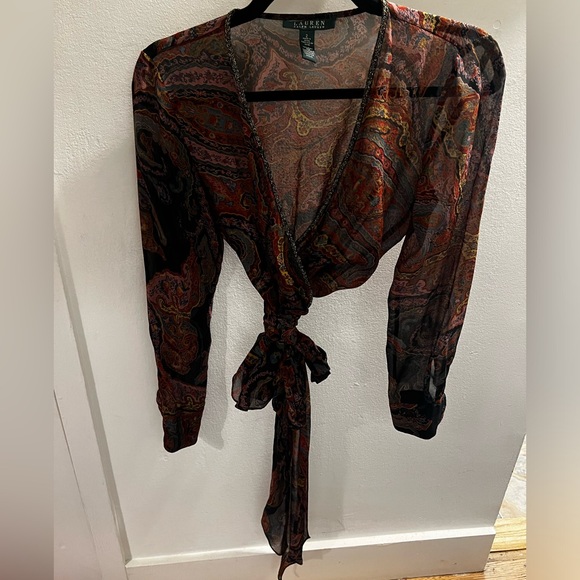 Vintage Ralph Lauren Wrap Top - Picture 1 of 5